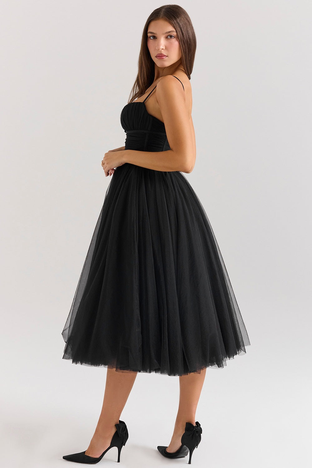 Robe de soirée dos nu à bretelles
