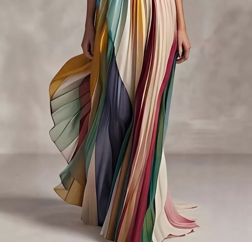 Robe maxi évasée imprimée colorée, dos nu et bustier sexy pour femme