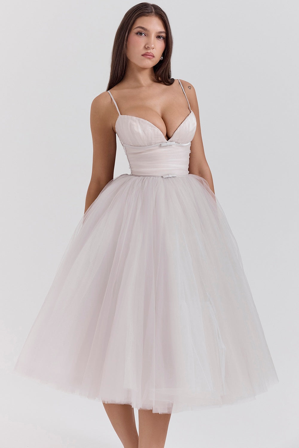 Robe de soirée dos nu à bretelles