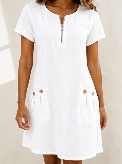 Robe Fluide à Zip et Poches