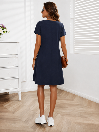 Robe Fluide à Zip et Poches