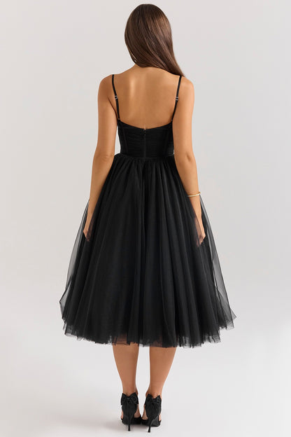 Robe de soirée dos nu à bretelles
