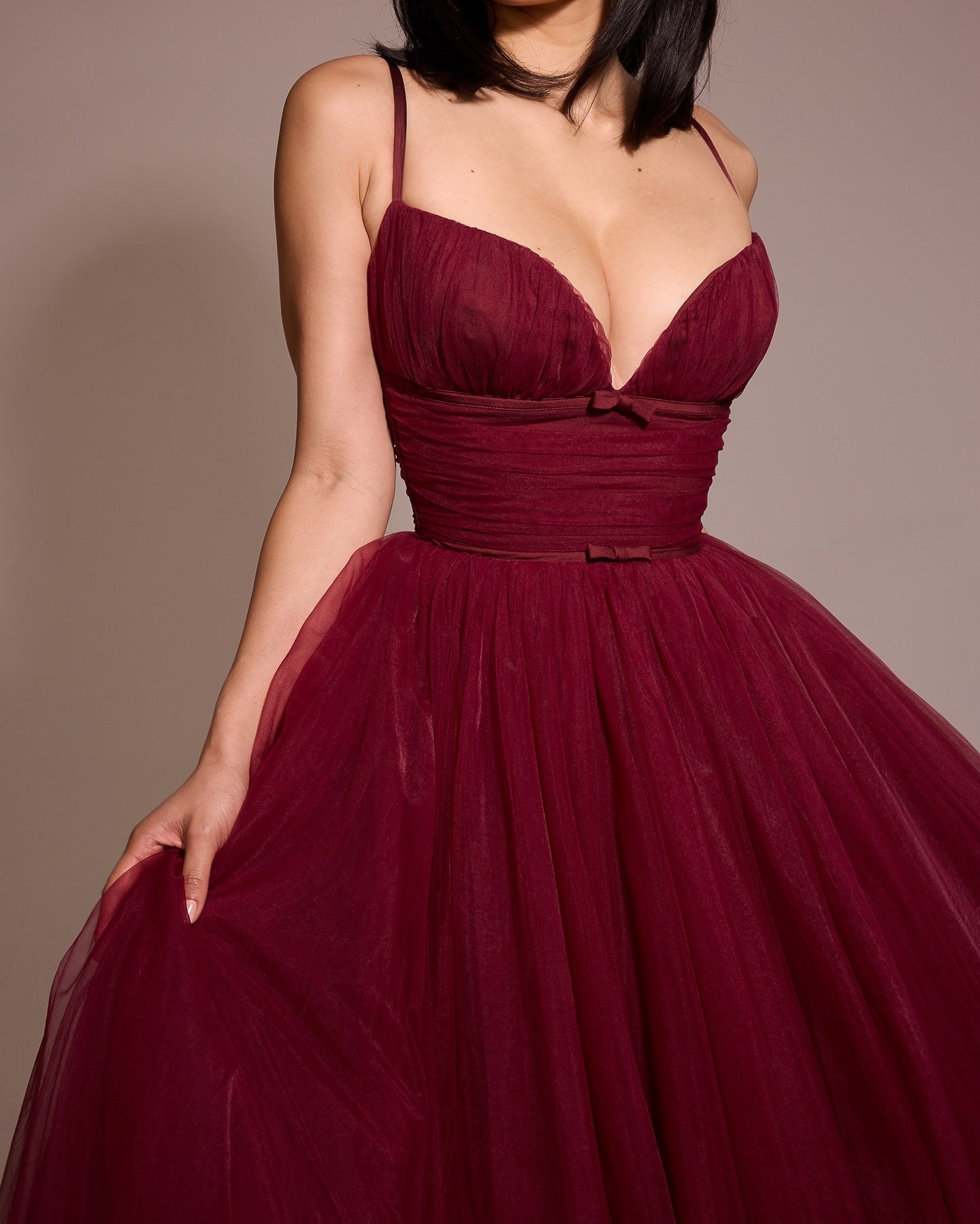Robe de soirée dos nu à bretelles